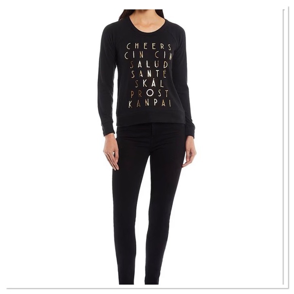 Women’s Knit Gold Foil Print Top Shirt Chaser - Picture 2 of 5